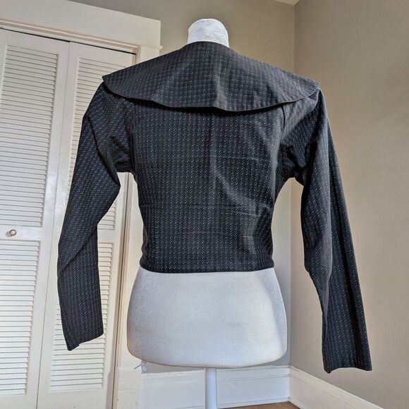 Vintage 90s Byer Too! Cropped Tuxedo Vest Blazer Byer Too! Dark Academia Size 5 - Picture 2 of 7